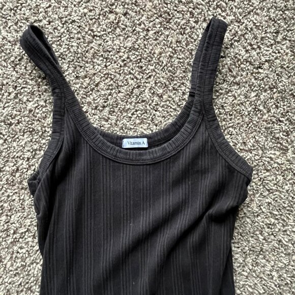 Vitamin A Organic Rib West Black Maxi Dress with a Relaxed Fit, Size 6 - Picture 3 of 8